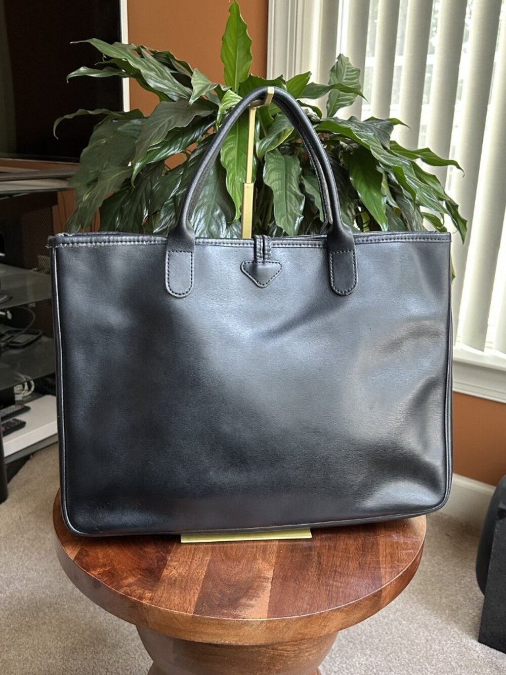 LONGCHAMP Roseau Leather Tote, Black - Picture 4 of 14